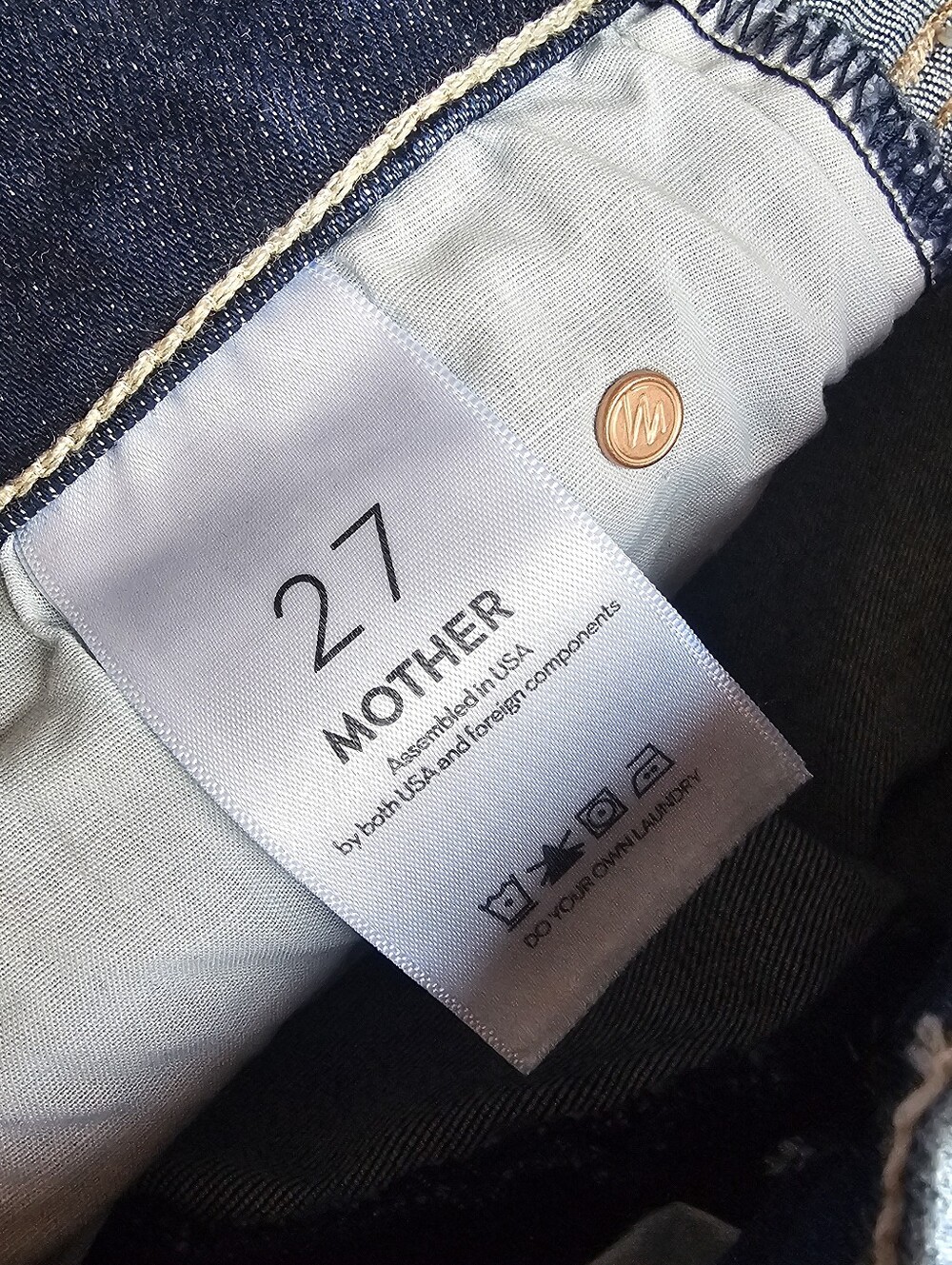 Mother Size 27 High Waisted Runaway Slim Flare Jeans In Teaming Up Wash - Picture 6 of 9